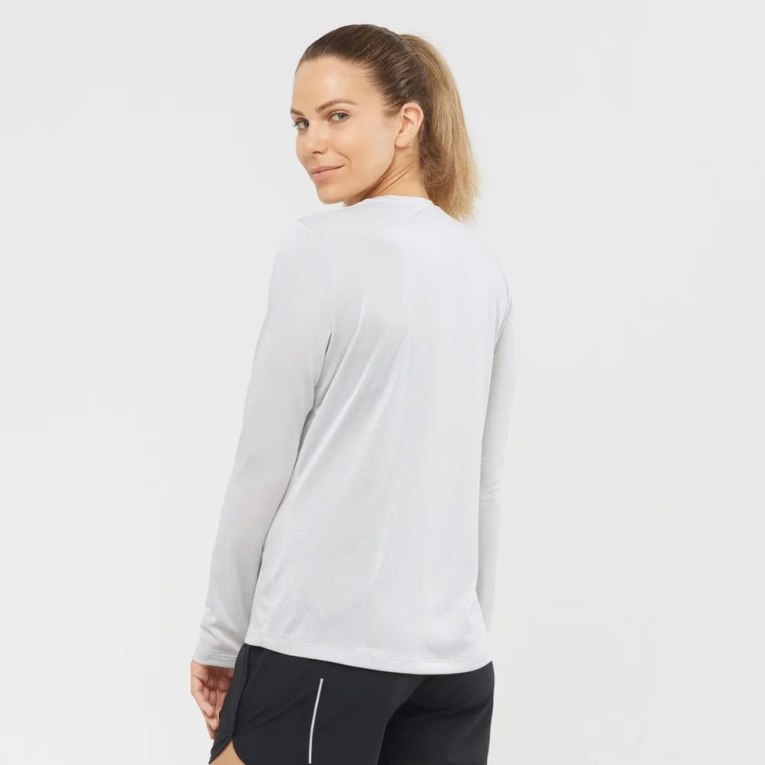 Salomon Agile Long Sleeve Tricko Damske Biele | SK 9GQEXM